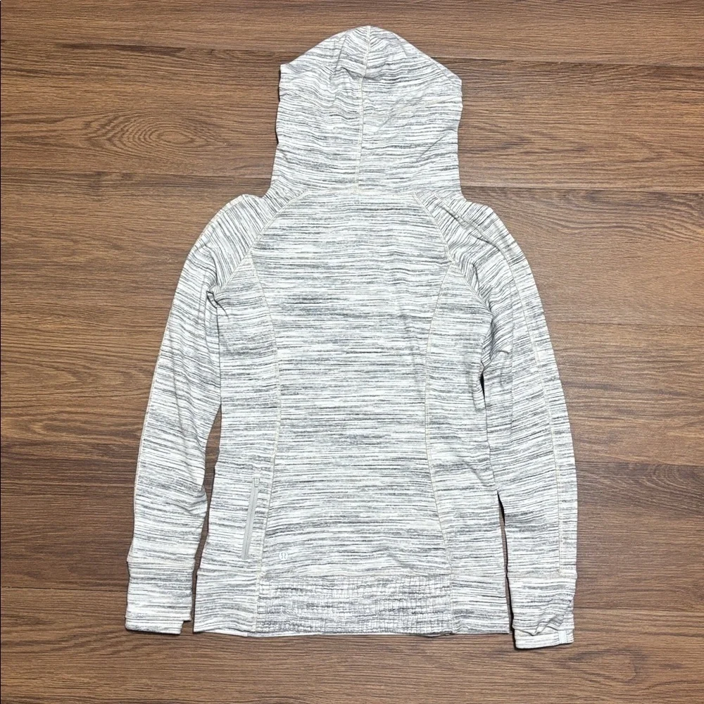 Lululemon Think Fast Hoodie Pullover Space Dye Camo White Multi Silverspoon